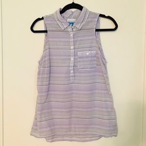 Columbia PFG Lilac Striped Sleeveless Top